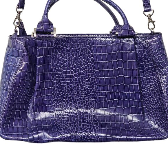 Etienne Aigner Purple Leather Croc Embossed Crossbody Bag Colorful Y2K - Picture 4 of 16